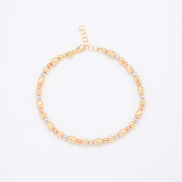 Pulsera de Oro 14k Pequeñas Esferas Diamantadas Florentinas mod. 10965