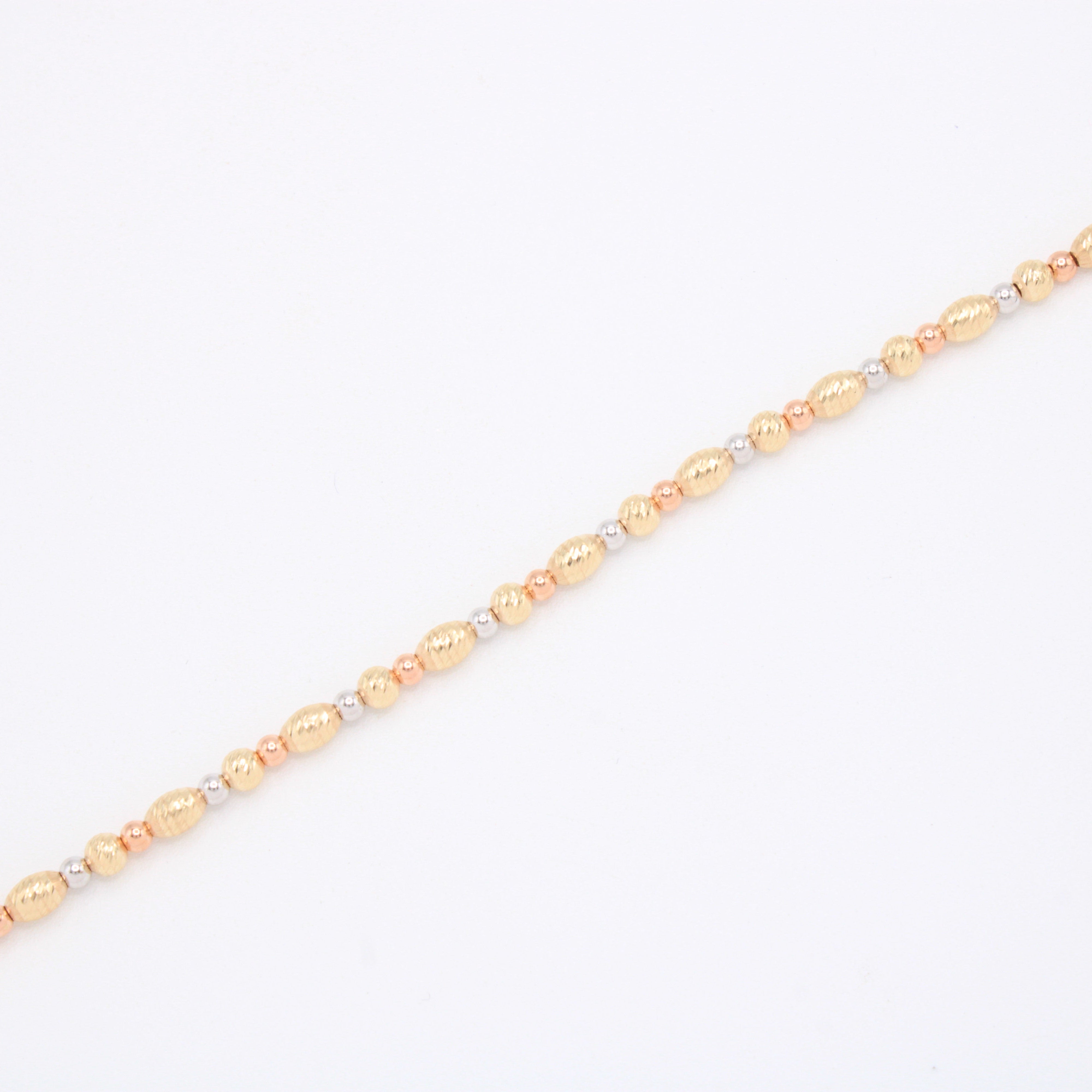 Pulsera de Oro 14k Pequeñas Esferas Diamantadas Florentinas mod. 10965