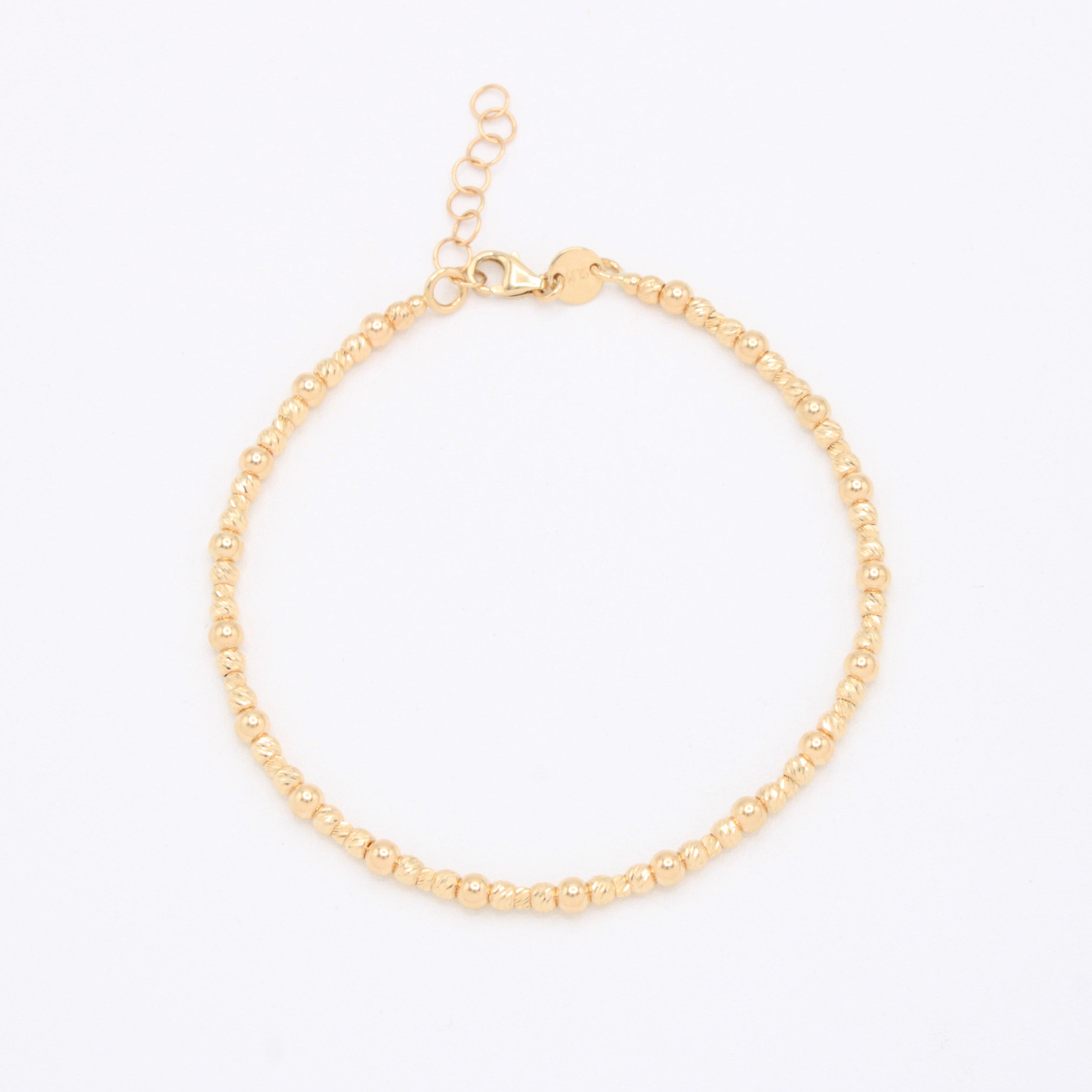 Pulsera de Oro 14k con Esferas Diamantadas mod. 10966
