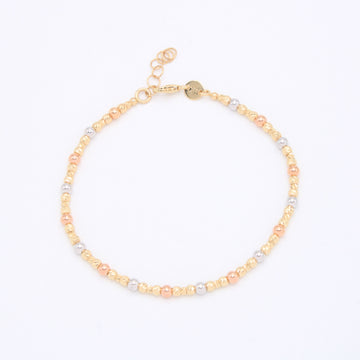 Pulsera de Oro 14k Bolitas Diamantadas Florentinas mod. 10967