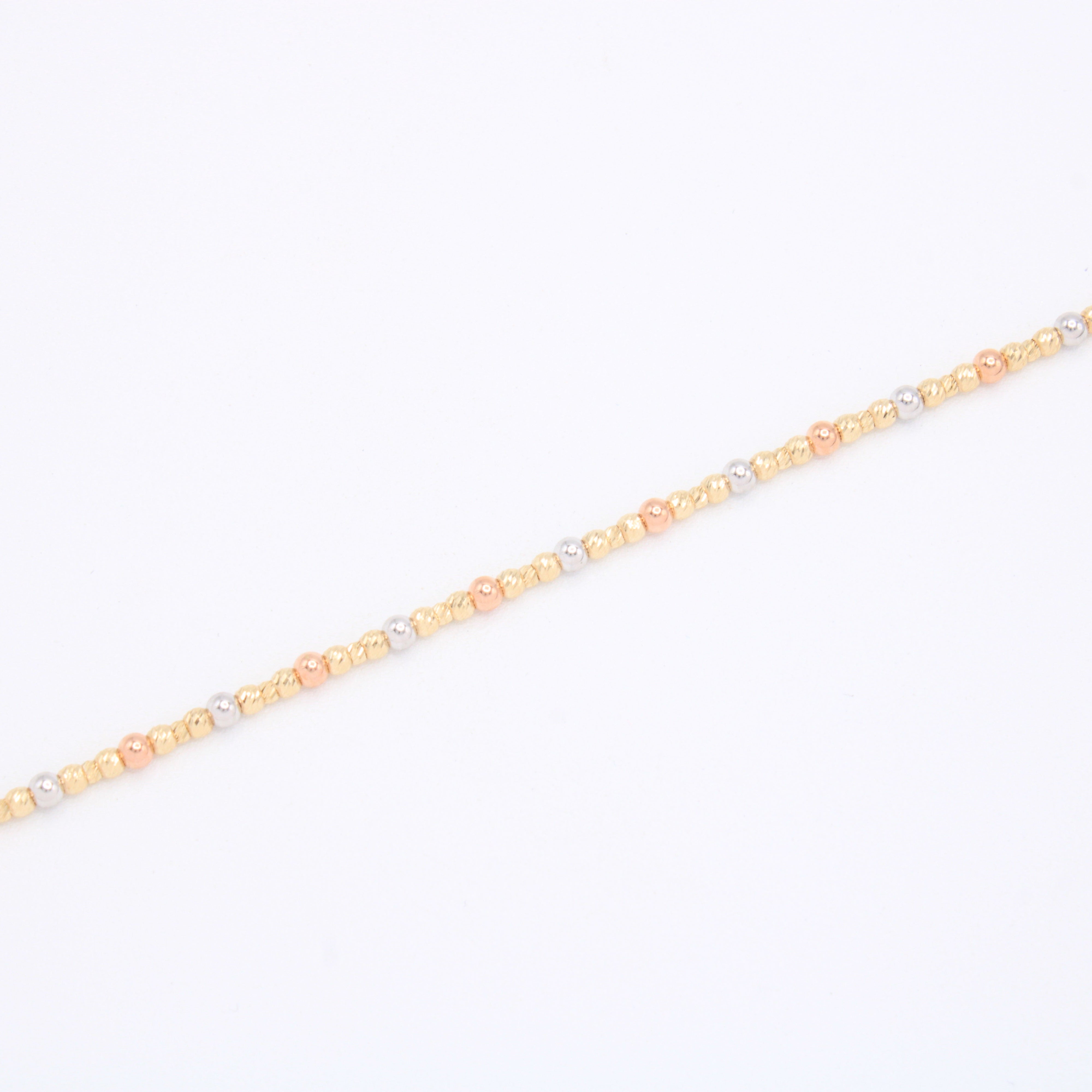 Pulsera de Oro 14k Bolitas Diamantadas Florentinas mod. 10967