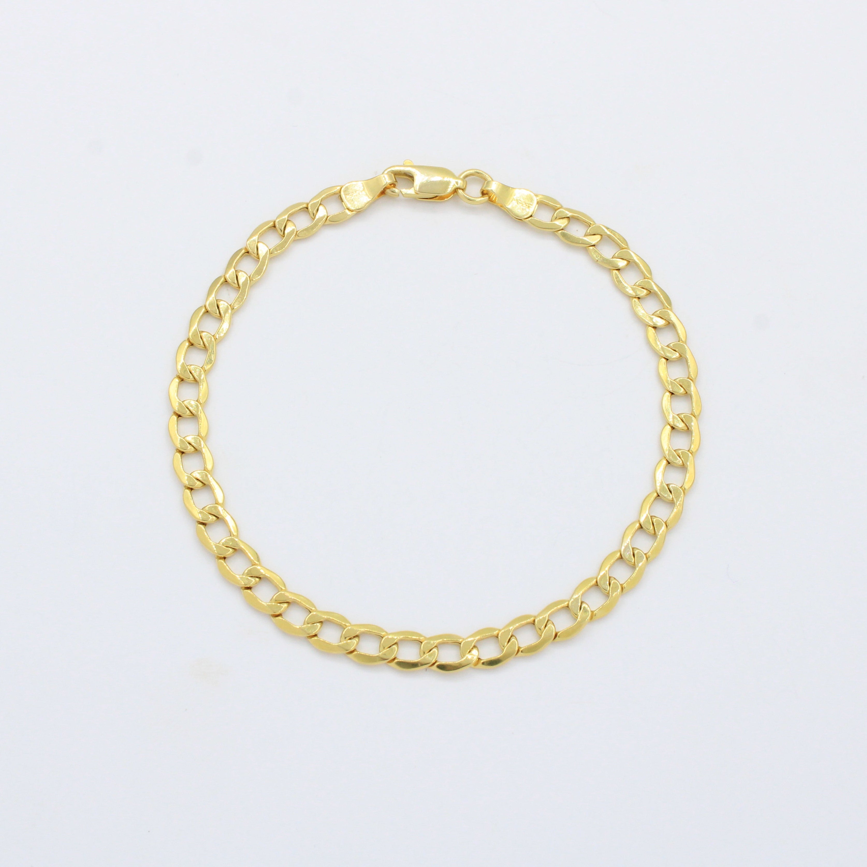 Pulsera Eslabón de Oro 14k Tejido Barbado Inflado Estilo Hueco y Brillante mod. 10535