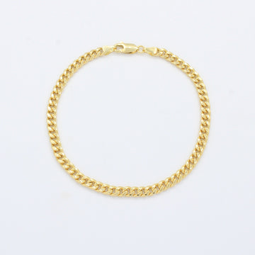 Pulsera de Oro 14k Tejido Barbado Fino Estilo Estrecho y Hueco mod. 10539