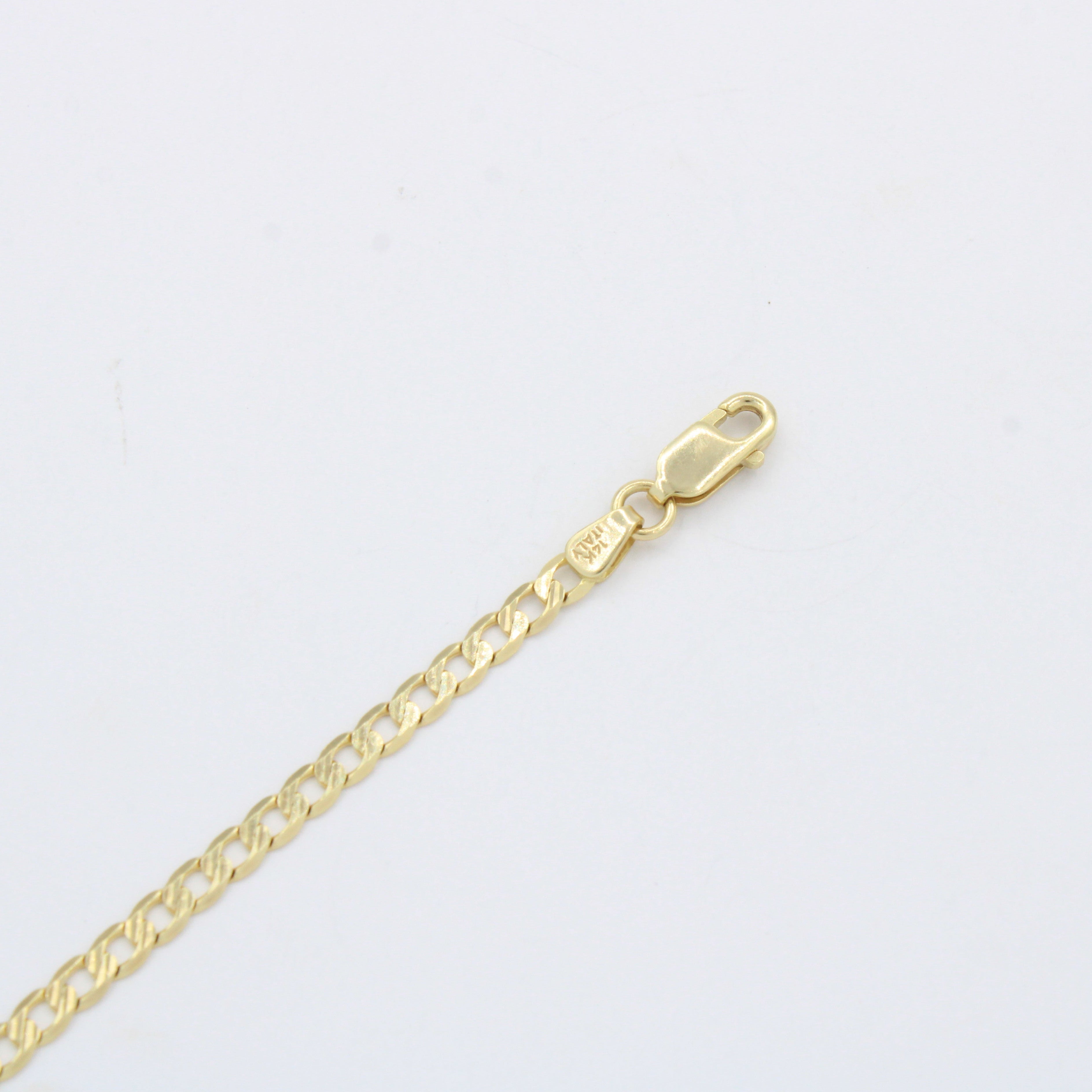 Pulsera Eslabón de Oro 14k Barbada Tradicional con Diamantado Fino mod. 10525
