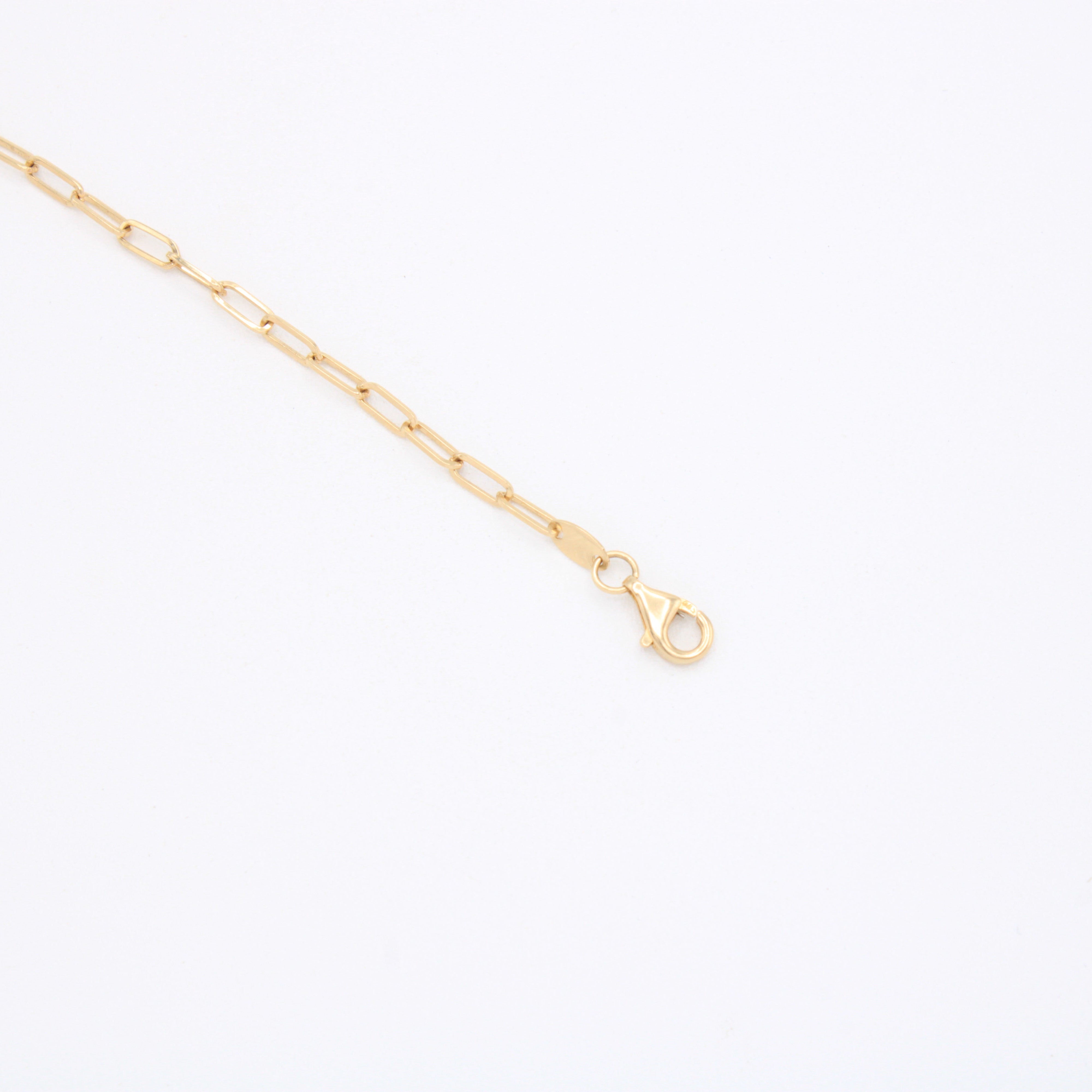 Pulsera de Oro 14k Tejido Paperclip con Cruz mod. 10974