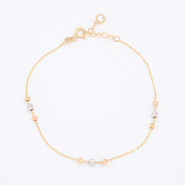 Pulsera de Oro 14k Bolitas Florentinas Diamantadas mod. 10975