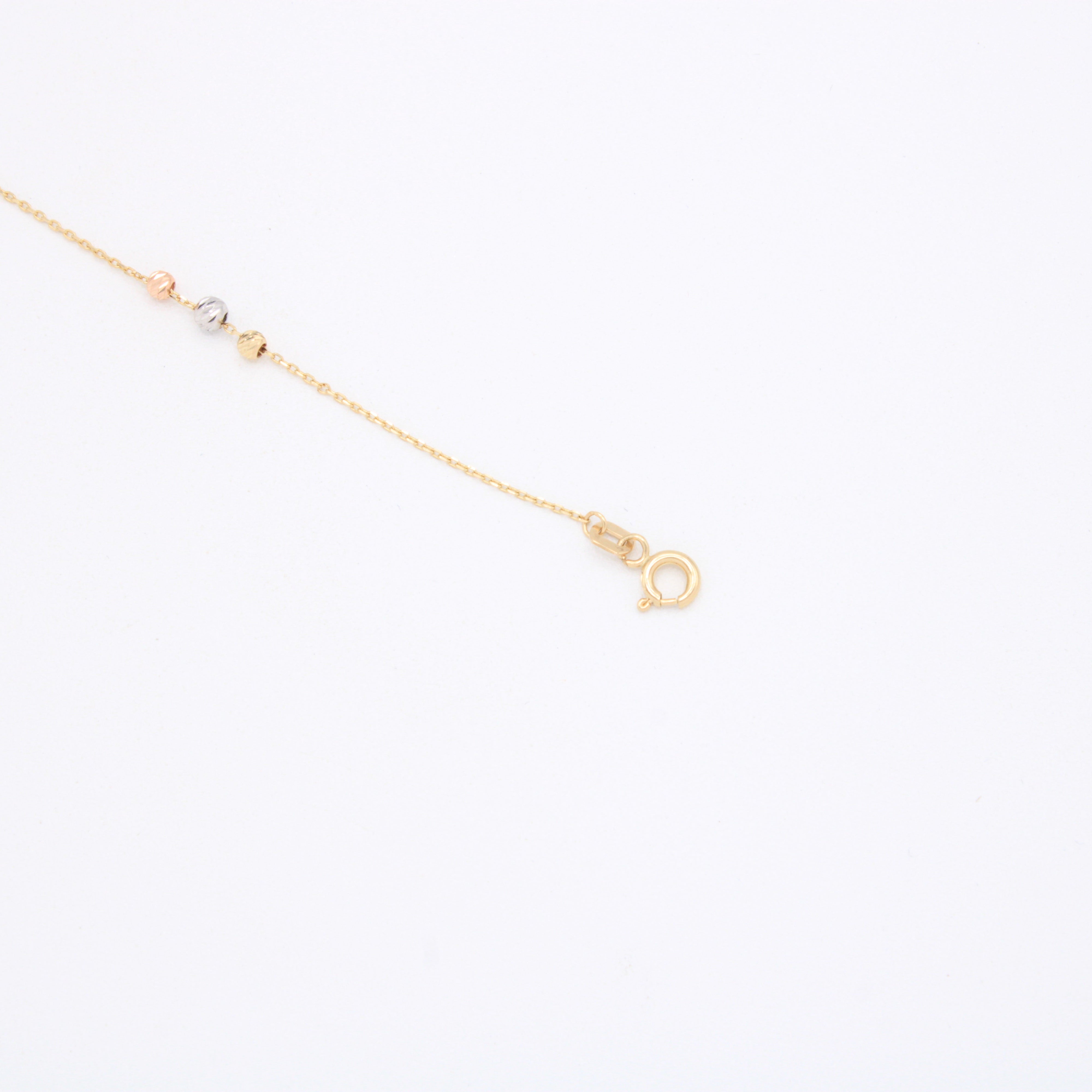 Pulsera de Oro 14k Bolitas Florentinas Diamantadas mod. 10975