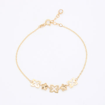 Pulsera de Oro 14k Flores y Estrellas Diamantadas mod. 10976