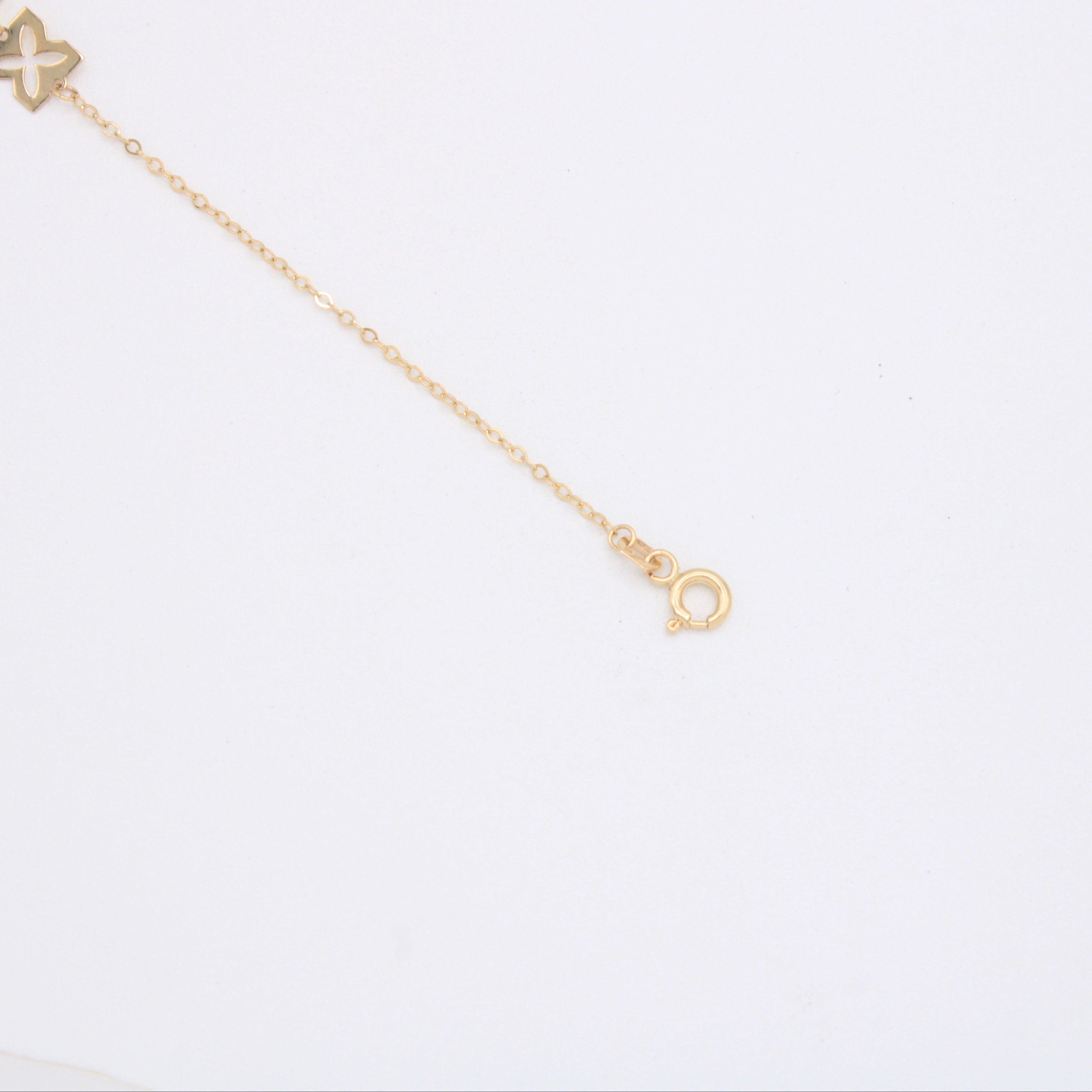 Pulsera de Oro 14k Flores y Estrellas Diamantadas mod. 10976