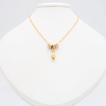 Gargantilla de Oro 14k con Aros Florentinos y Colgante de Gota mod. 11018