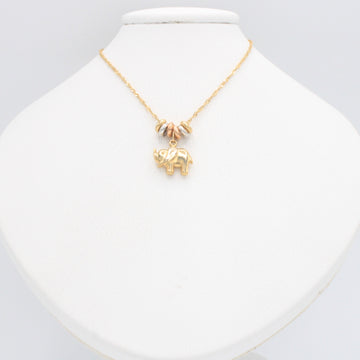 Gargantilla de Oro 14k con Aros Florentinos y Colgante de Elefante mod. 11019