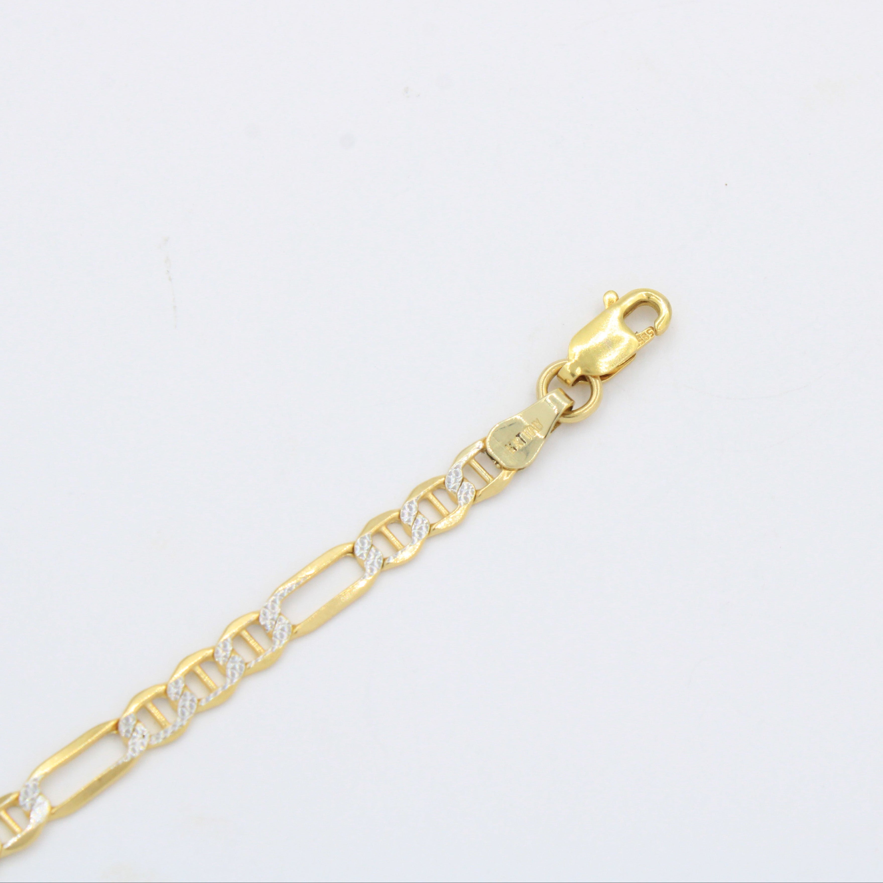 Pulsera de Oro 14k Diseño Combinado 3x1 con Escalera Diamantada mod. 10536