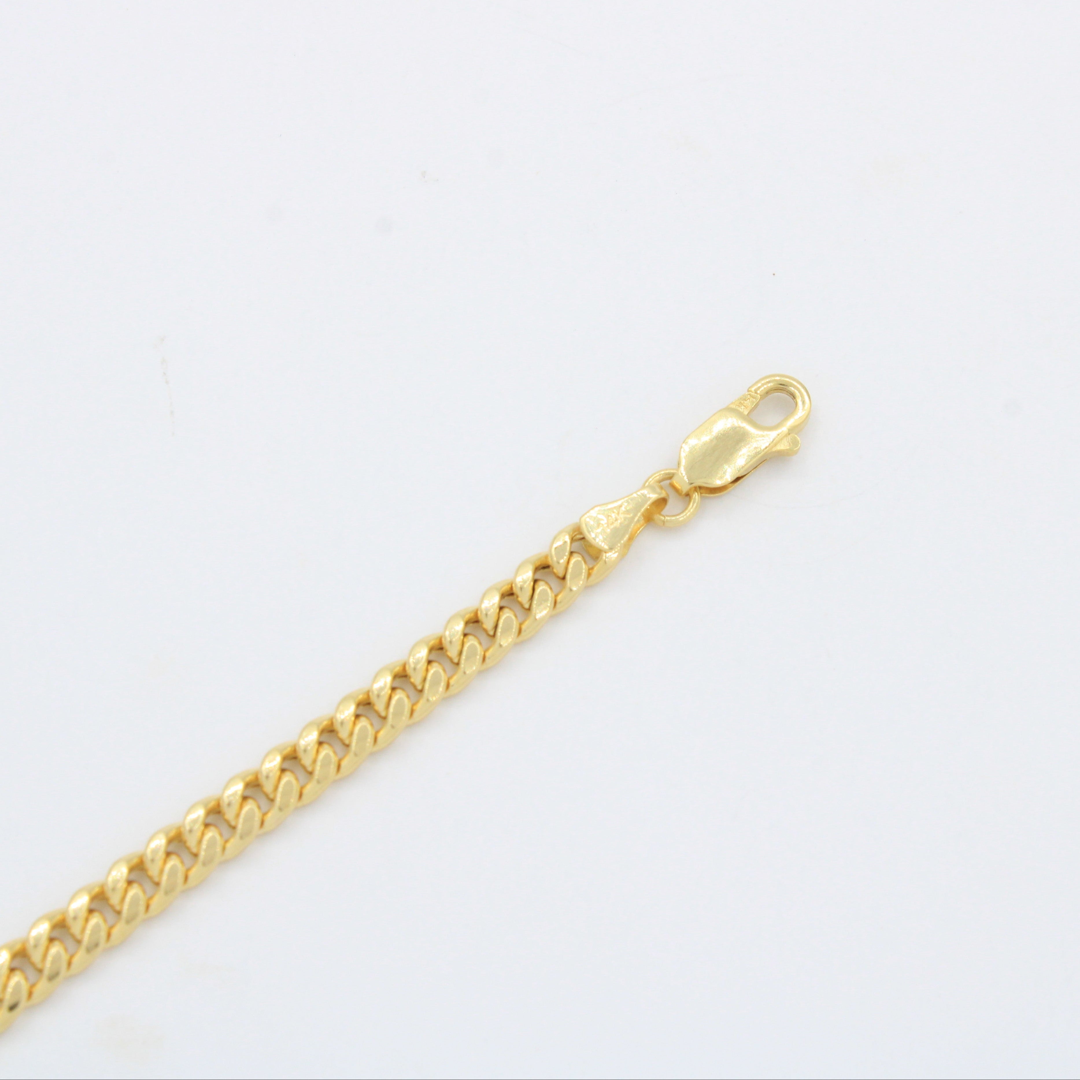 Pulsera de Oro 14k Tejido Barbado Fino Estilo Estrecho y Hueco mod. 10539