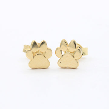 Arete de Oro 14k Huella de Perrito Brillante mod. 10628