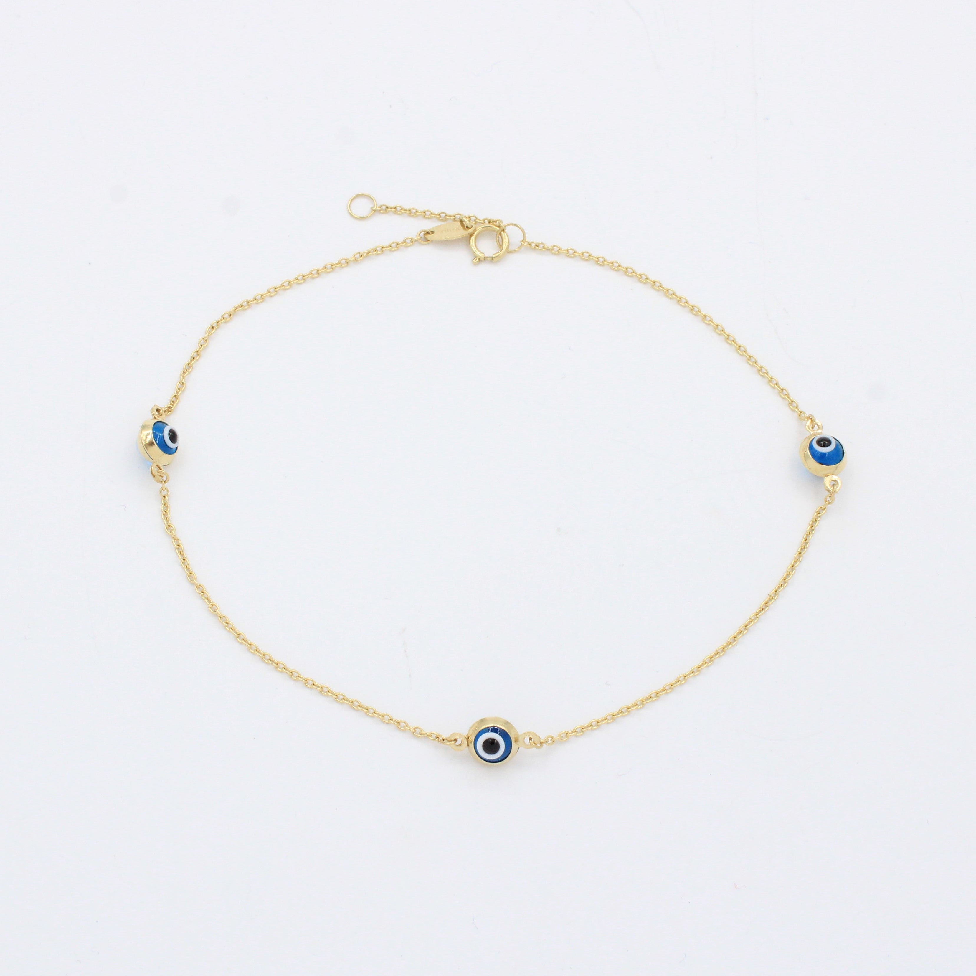 Tobillera de Oro 14k Diseño de Ojo Turco mod. 10540