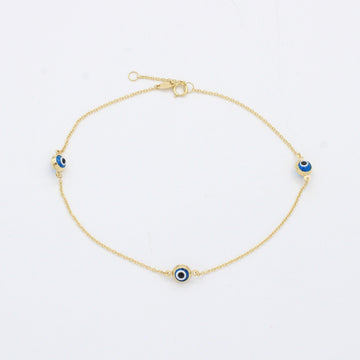 Tobillera de Oro 14k Diseño de Ojo Turco mod. 10540