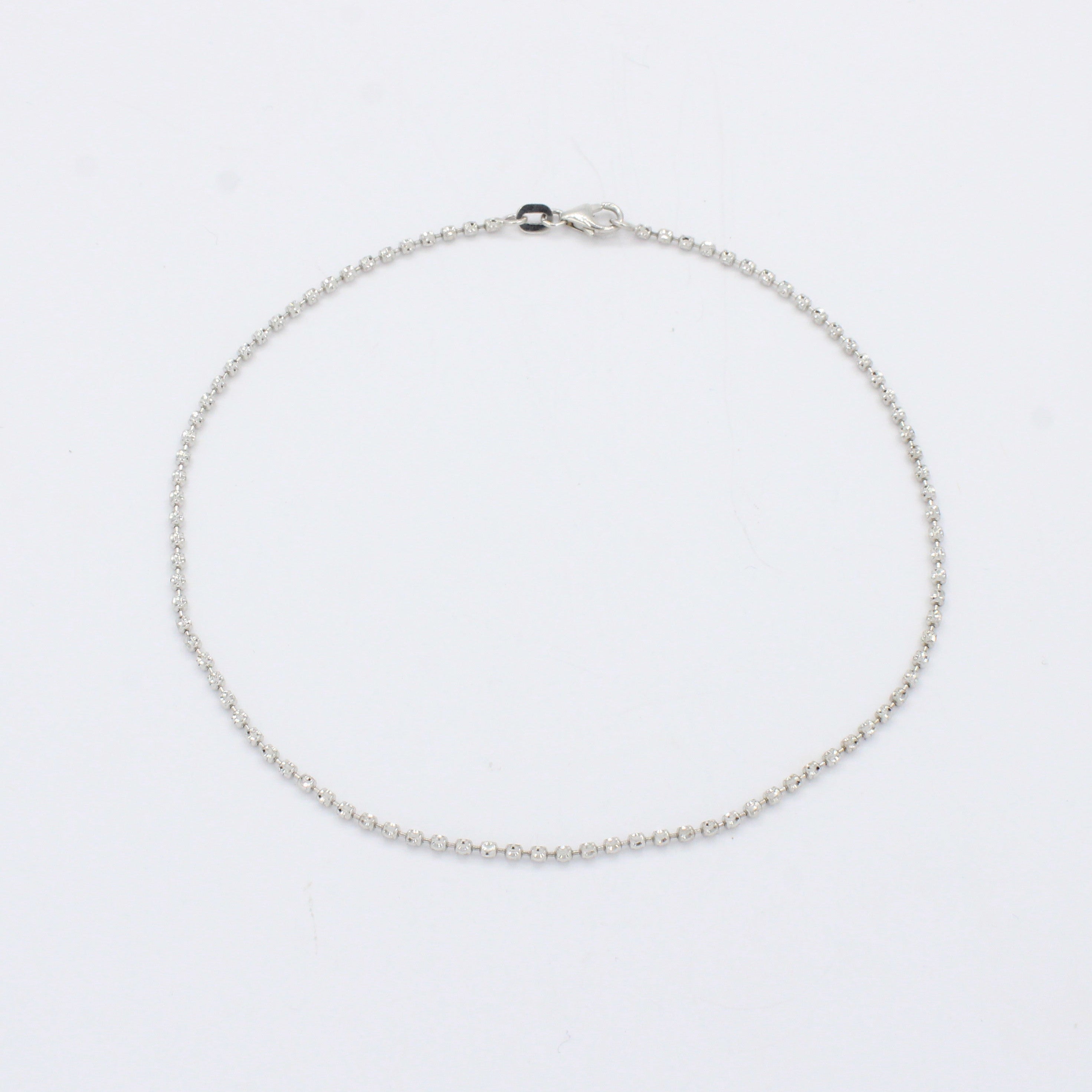 Tobillera de Oro 14k Tejido de Esferas Facetadas mod. 10542