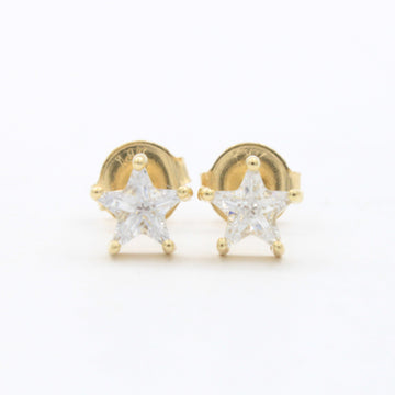 Arete de Oro 14k Diseño con Zirconia de Estrella mod. 10632