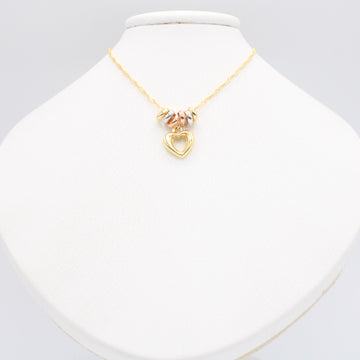 Gargantilla de Oro 14k con Aros Florentinos y Colgante de Corazón Hueco mod. 11022