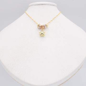 Gargantilla de Oro 14k con Aros Florentinos y Colgante de Estrella mod. 11023