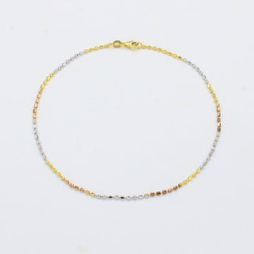 Tobillera de Oro 14k Tejido Facetado Diamantado mod. 10547