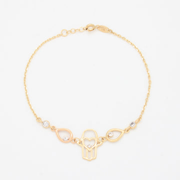Pulsera de Oro 14k Mano de Fátima con Zirconias mod. 11024