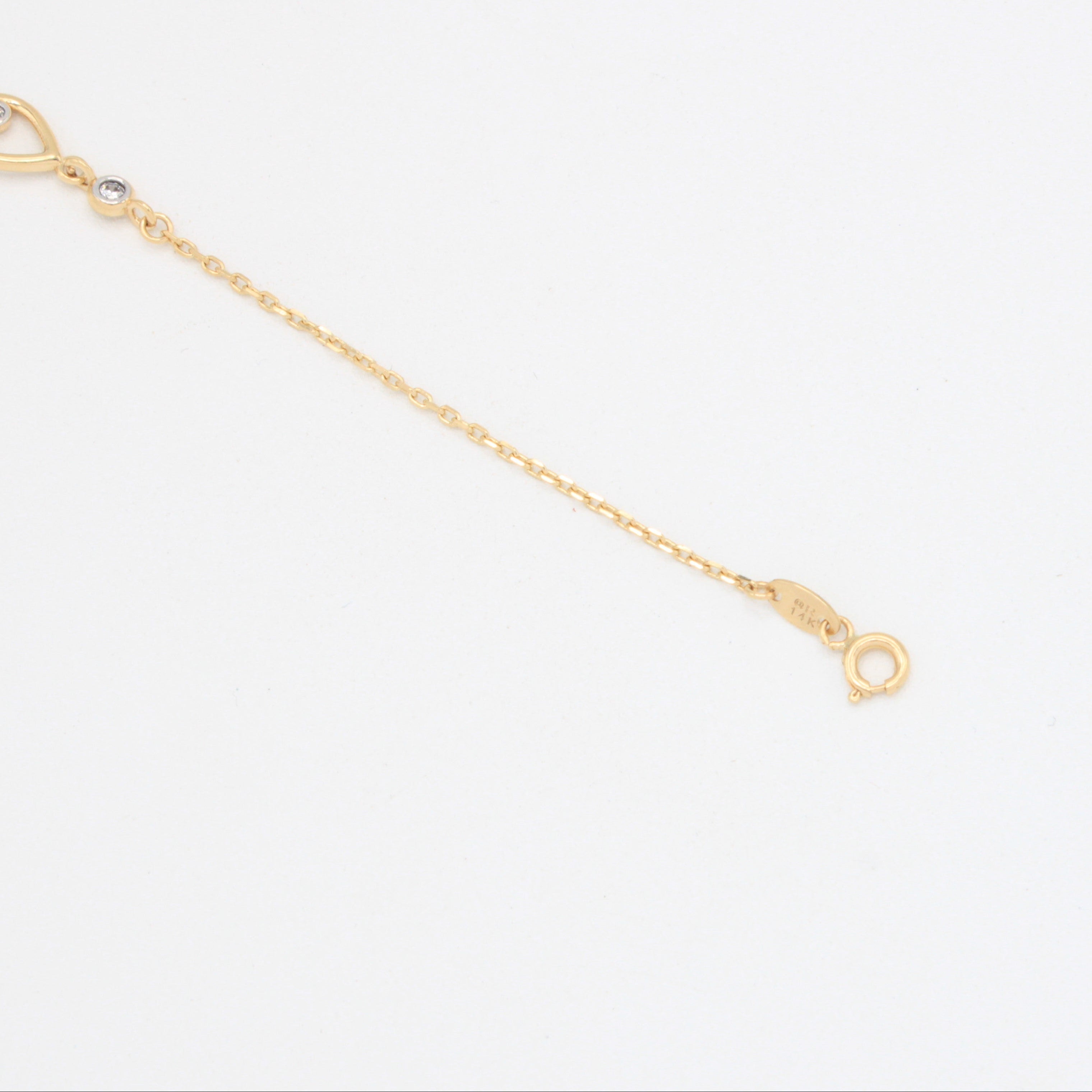 Pulsera de Oro 14k Mano de Fátima con Zirconias mod. 11024