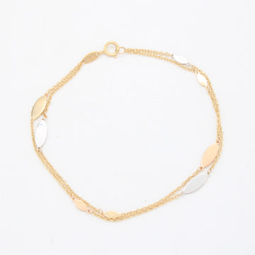 Pulsera de Oro 14k Doble con Ovalos Florentinos mod. 11025