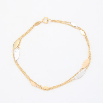 Pulsera de Oro 14k Doble con Ovalos Florentinos mod. 11025