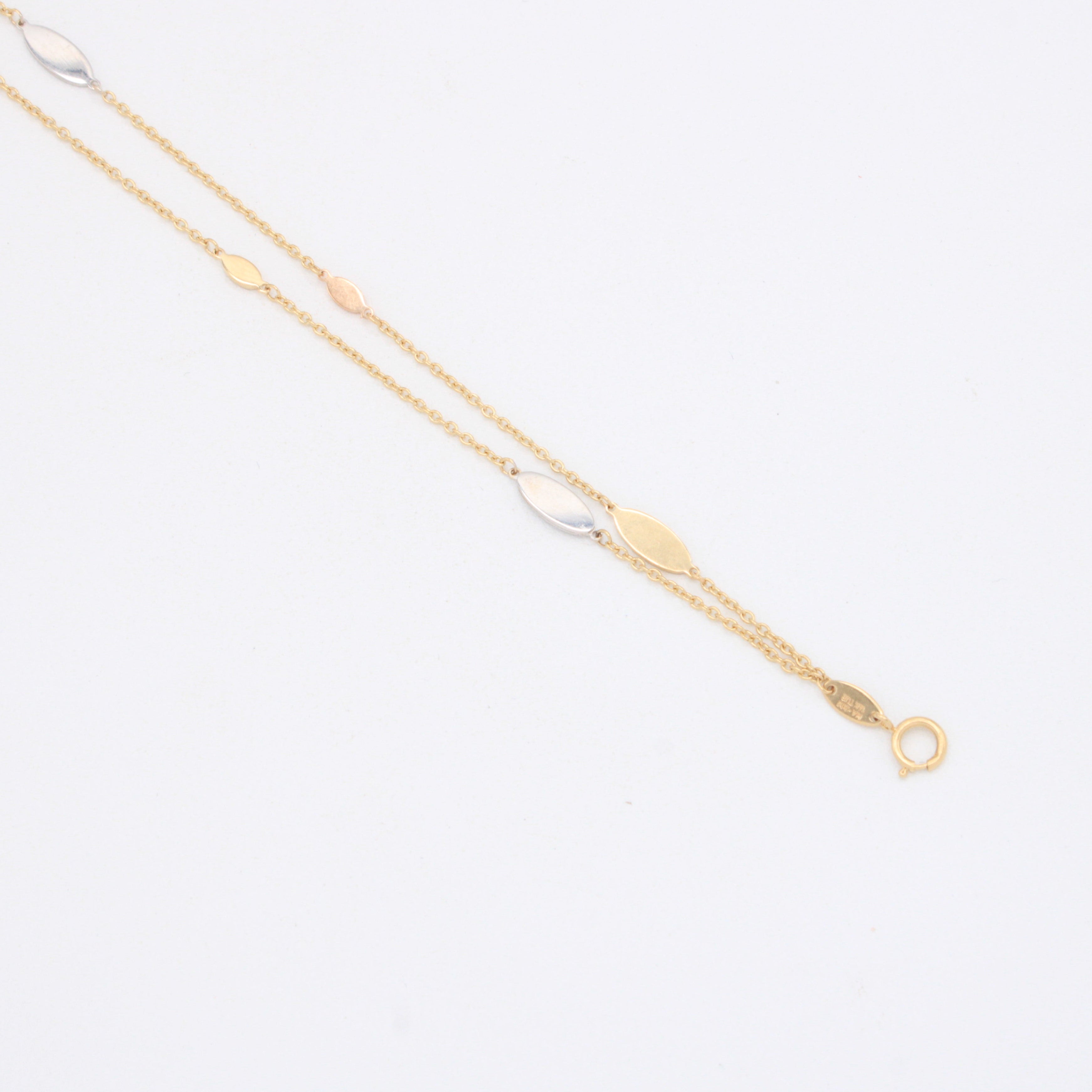 Pulsera de Oro 14k Doble con Ovalos Florentinos mod. 11025