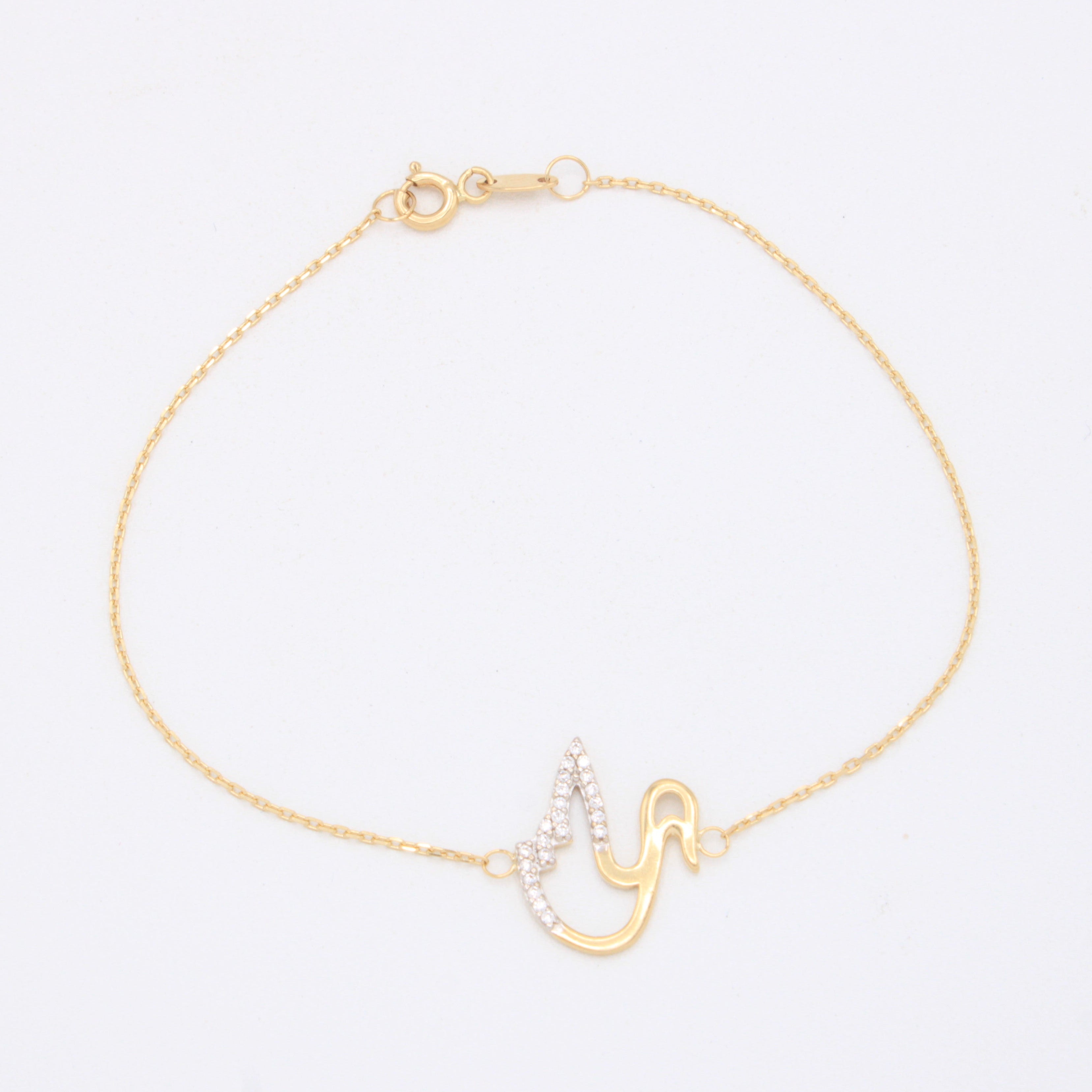 Pulsera de Oro 14k Cisne con Incrustación de Zirconias mod. 11027