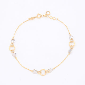 Pulsera de Oro 14k Circulos con Oro Blanco mod. 11029