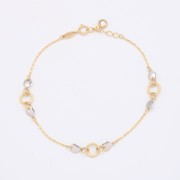 Pulsera de Oro 14k Circulos con Oro Blanco mod. 11029