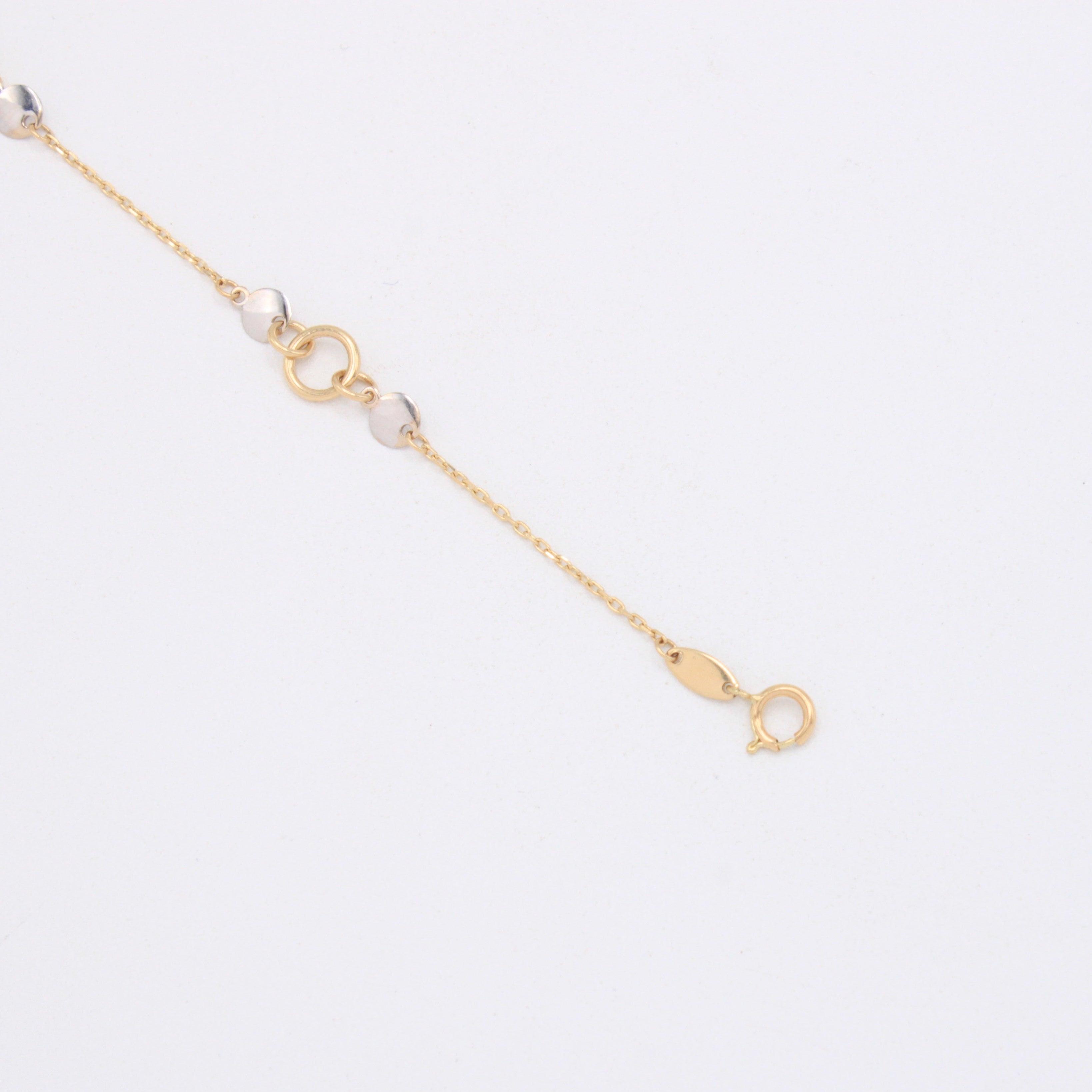 Pulsera de Oro 14k Circulos con Oro Blanco mod. 11029