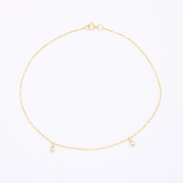 Tobillera de Oro 14k Gotas con Zirconias mod. 11030