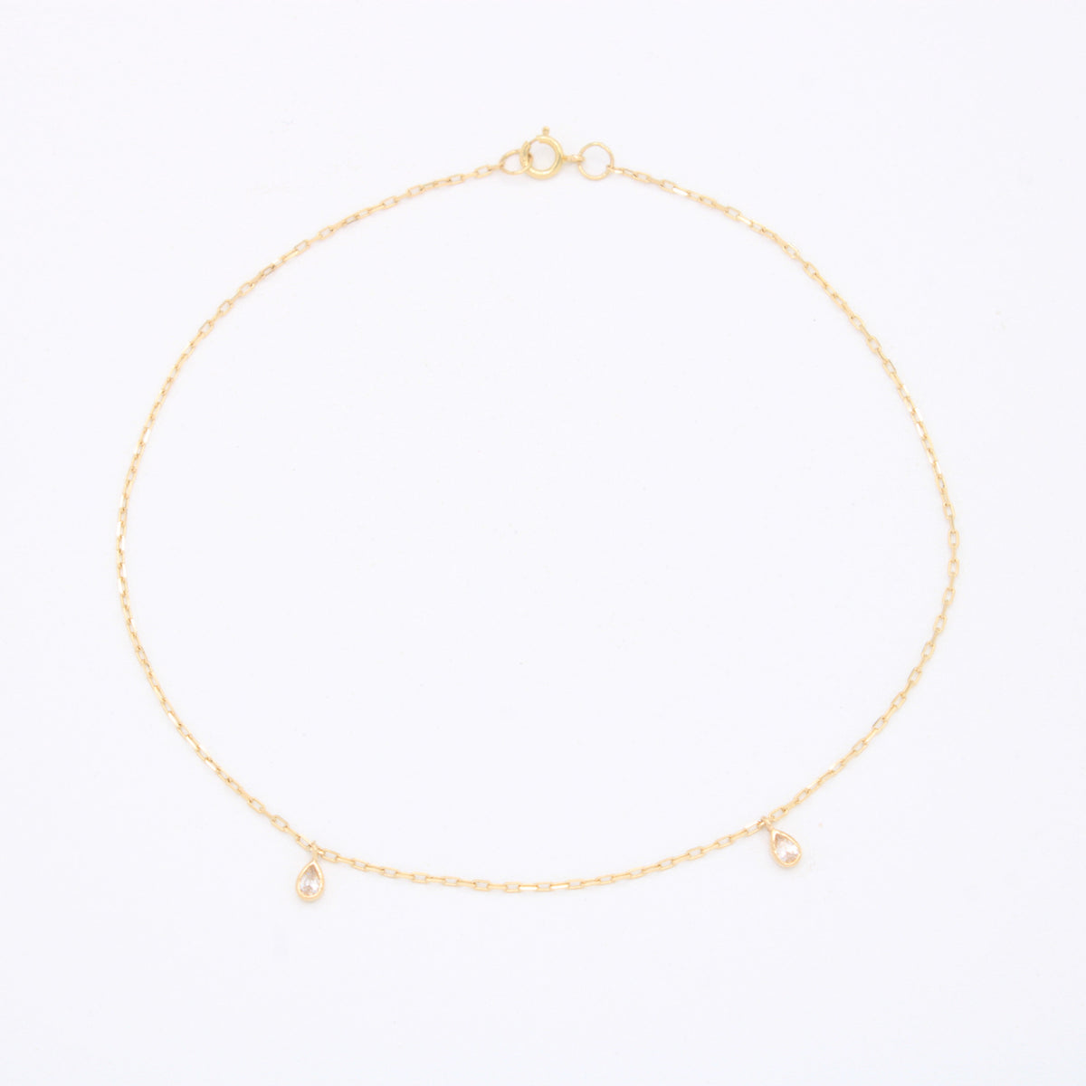 Tobillera de Oro 14k Gotas con Zirconias mod. 11030