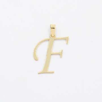 Dije de Oro 14k Modelo de Inicial F Estilo Cursiva Lisa y Brillante mod. 10552