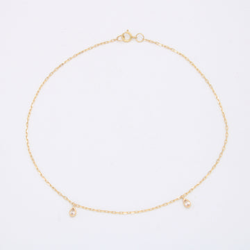 Tobillera de Oro 14k Gotas con Zirconias mod. 11030