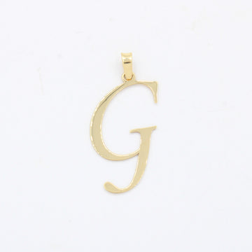 Dije de Oro 14k Modelo de Inicial G Estilo Cursiva Lisa y Brillante mod. 10553