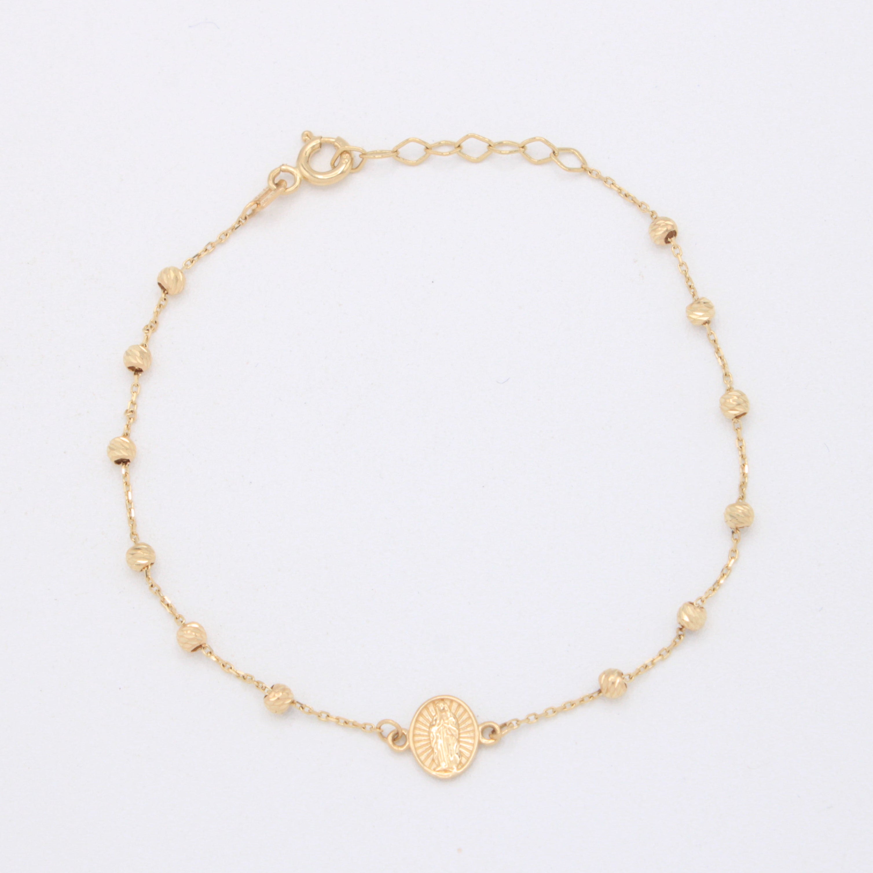 Pulsera de Oro 14k con Medalla de la Virgen de Guadalupe mod. 11031
