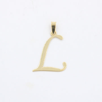 Dije de Oro 14k Modelo de Inicial L Estilo Cursiva Lisa y Brillante mod. 10554