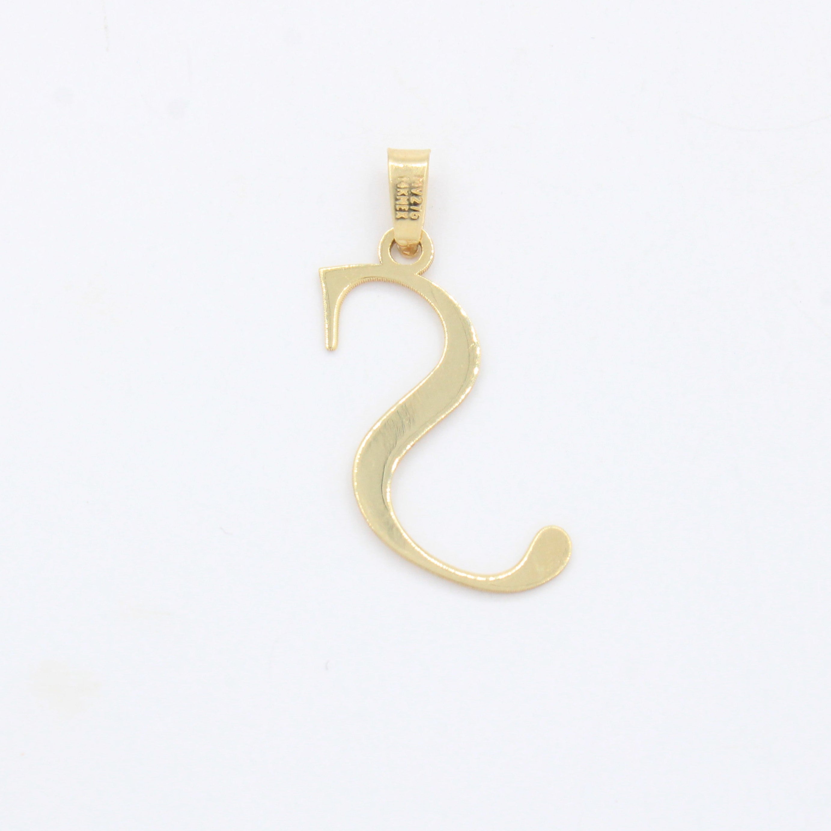 Dije de Oro 14k Modelo de Inicial S Estilo Cursiva Lisa y Brillante mod. 10555