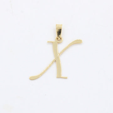 Dije de Oro 14k Modelo de Inicial X Estilo Cursiva Lisa y Brillante mod. 10557