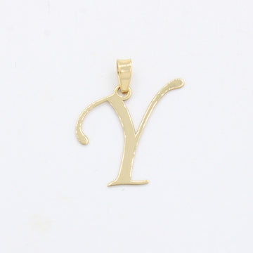 Dije de Oro 14k Modelo de Inicial Y Estilo Cursiva Lisa y Brillante mod. 10558