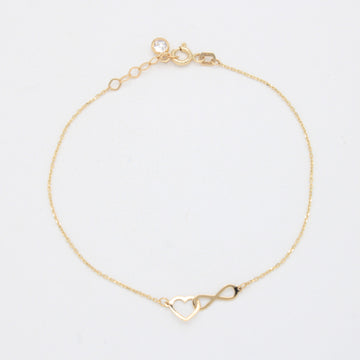 Pulsera de Oro 14k  Corazón e Infinito Entrelazados mod. 11037