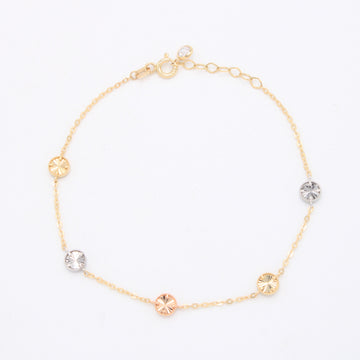 Pulsera de Oro 14k  Circulos Diamantados Florentinos mod. 11042