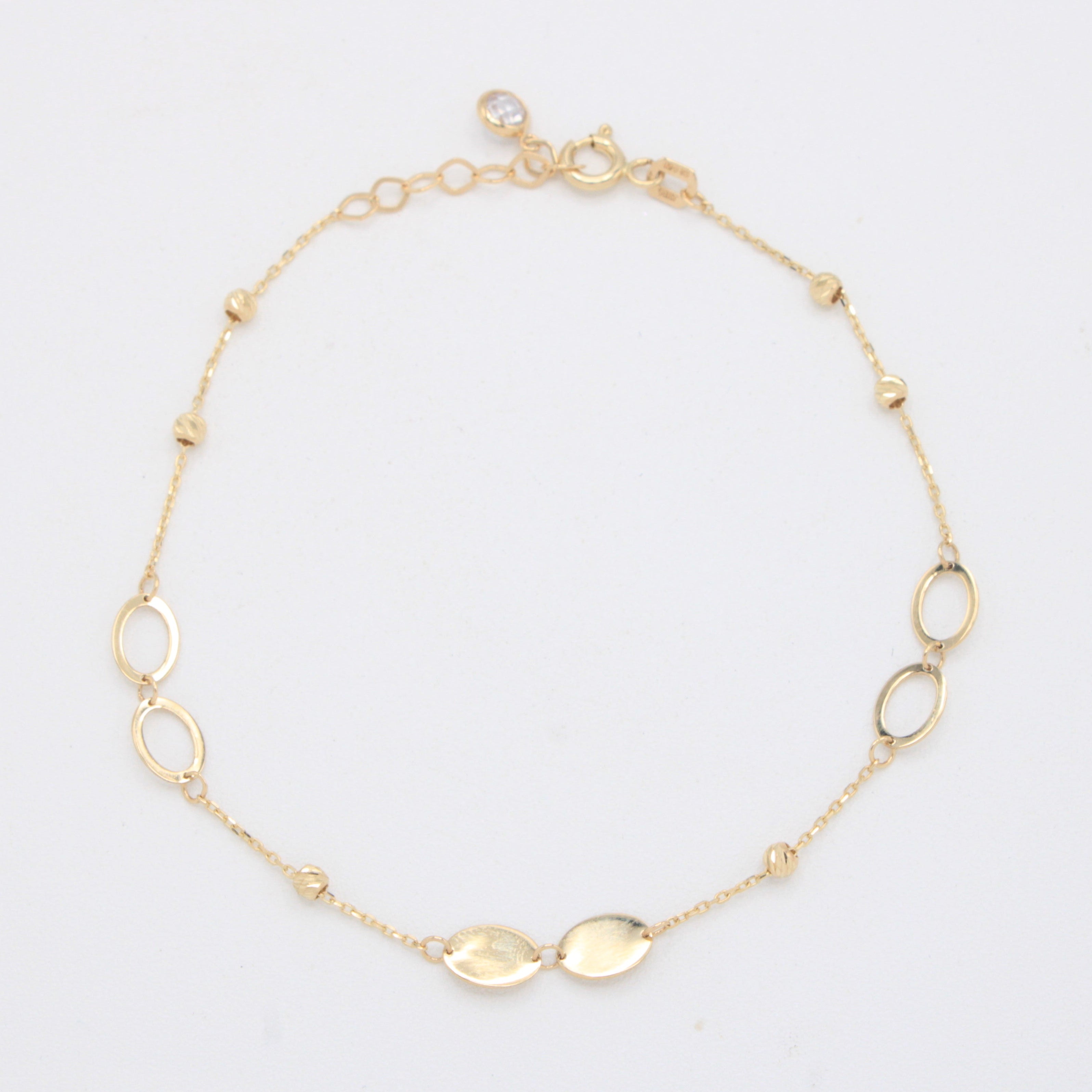 Pulsera de Oro 14k Pares de Ovalos mod. 11046
