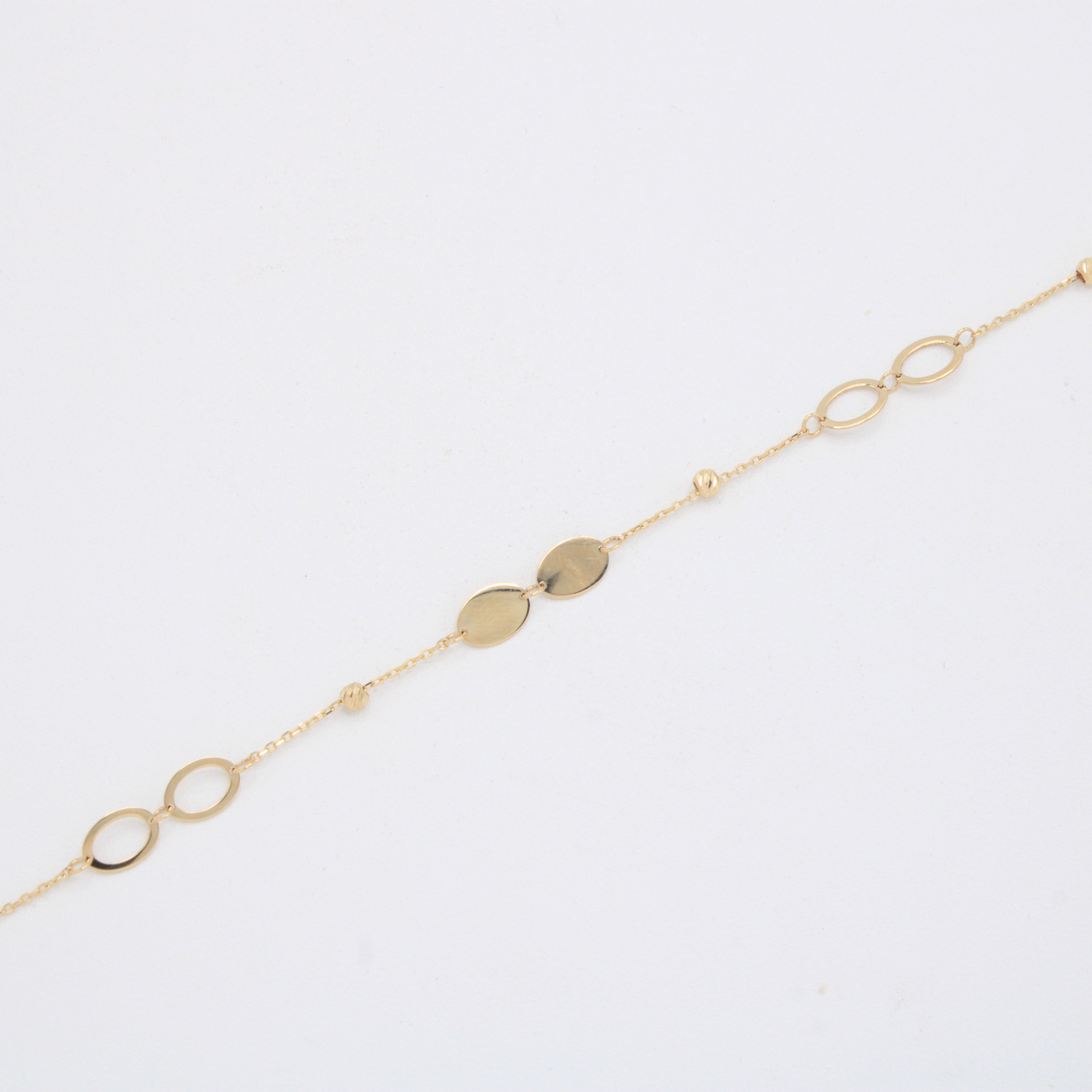 Pulsera de Oro 14k Pares de Ovalos mod. 11046