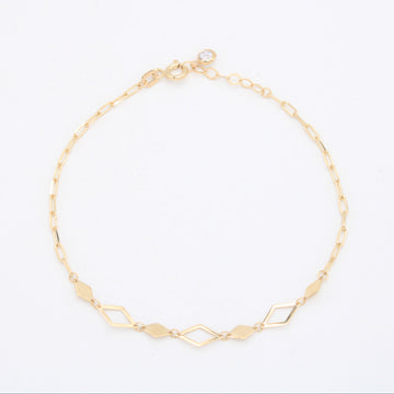 Pulsera de Oro 14k de Tejido Paperclip y Rombos mod. 11048