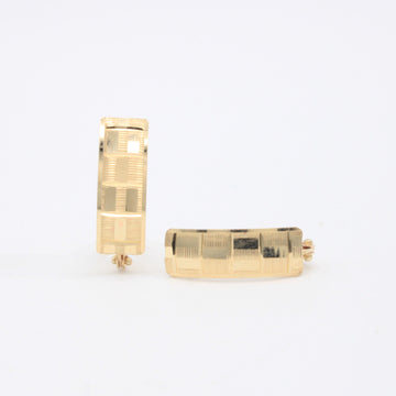 Arete con Broche Patente de Oro 14k Geometrico Vertical con Diamantado mod. 11053
